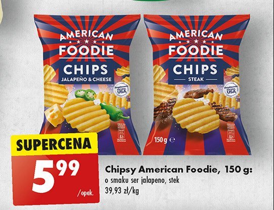 Chipsy stek American foodie promocja w Biedronka