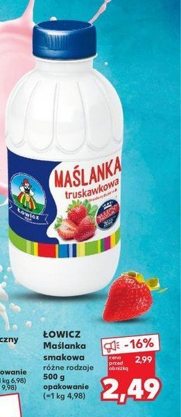 Maślanka truskawkowa Łowicz 1906 łowicka promocja w Kaufland