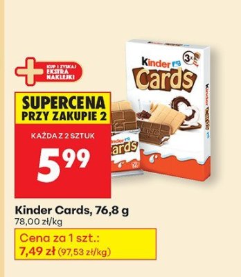 Wafelki Kinder Cards promocja w Biedronka