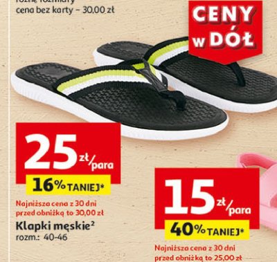 Klapki męskie 40-46 Auchan inextenso promocja