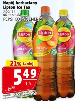 Napój herbaciany Napój herbaciany Lipton Ice Tea różne smaki PEPSI COLA/GENERAL promocja w Prim Market