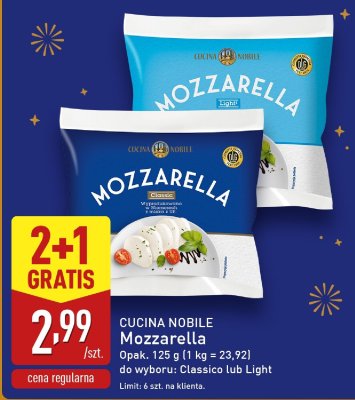 Ser CUCINA NOBILE Mozzarella Classic 125g promocja w Aldi
