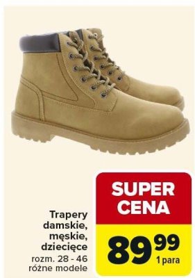 Trapery damskie, męskie, dziecięce Carrefour promocja w Carrefour