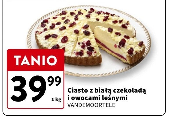 Ciasto biała czekolada z leśnymi owocami Vandemoortele promocja w Intermarche