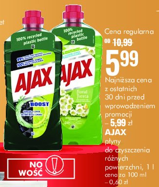 Płyn do mycia węgiel i limonka Ajax boost Ajax . promocja
