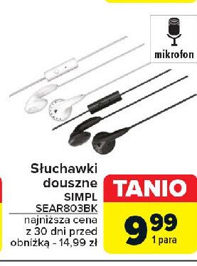 Słuchawki sear803bk Simpl promocja w Carrefour Market