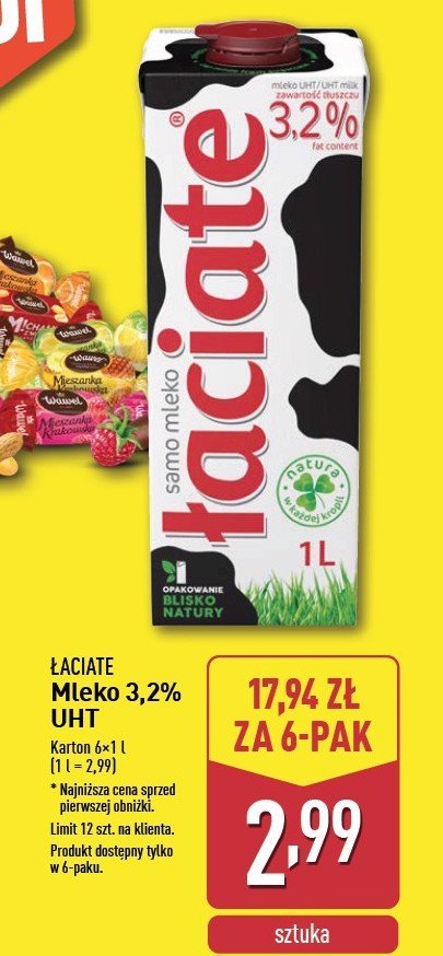 Mleko 3.2% Łaciate promocja