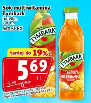 Sok multiwitamina Tymbark bułgarka kubek MASPEX promocja w Prim Market