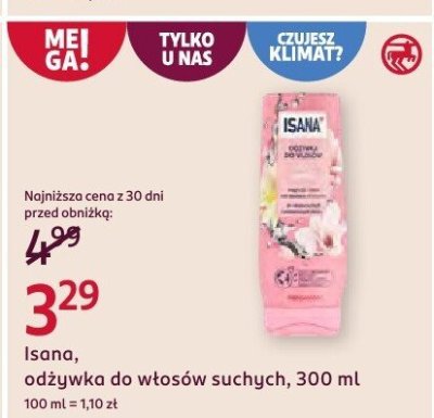 Odżywka Isana do włosów suchych, 300 ml promocja w Rossmann
