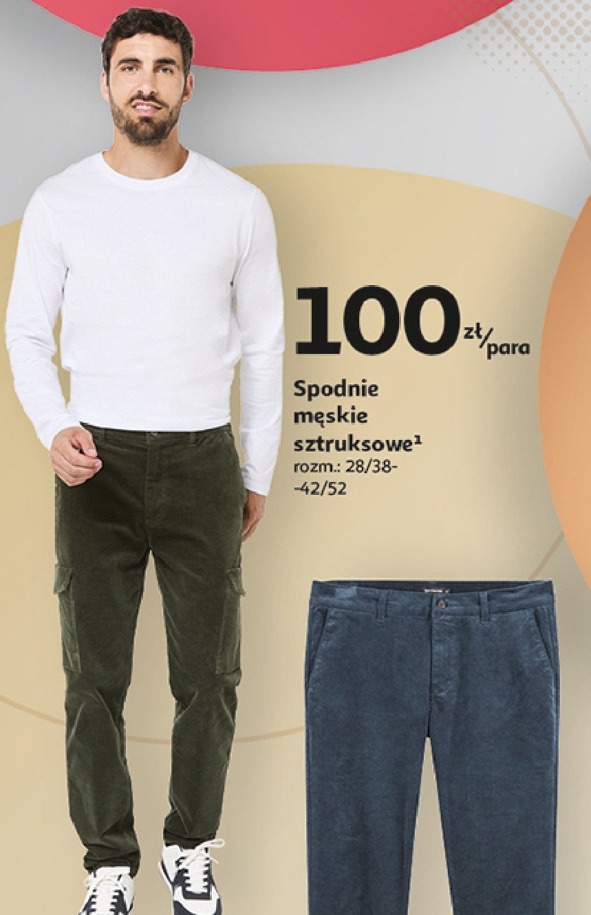 Spodnie męskie 28/38-42/52 Auchan inextenso promocja