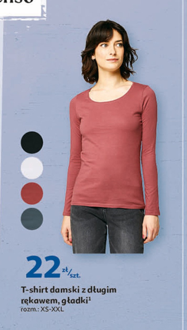 T-shirt damski długi rękaw xs-xxl Auchan inextenso promocja