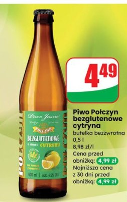 Piwo Polczyn bezglutenowe cytryna butelka bezzwrotna promocja w Dino