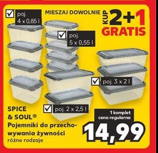 Pojemniki na żywność 2.5 l Spice&soul promocja