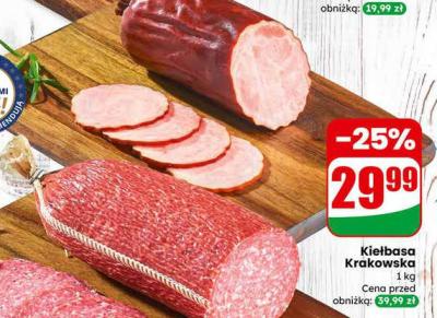 Kiełbasa Krakowska AGRO Rydzyna promocja w Dino
