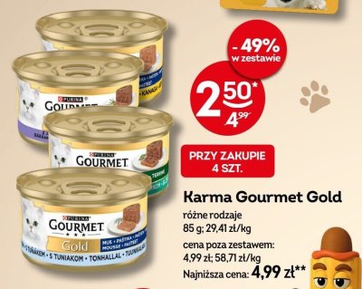 Karma Gourmet Gold różne rodzaje 85 g; 29,41 zł/kg promocja w Żabka