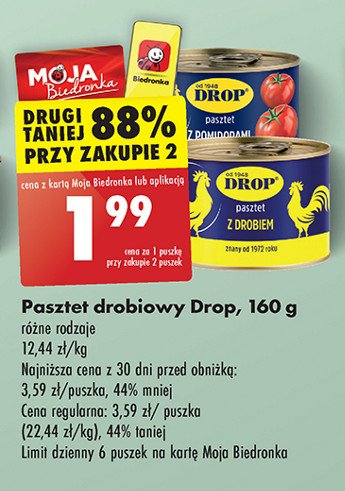 Pasztet z drobiu z pomidorami Drop promocja