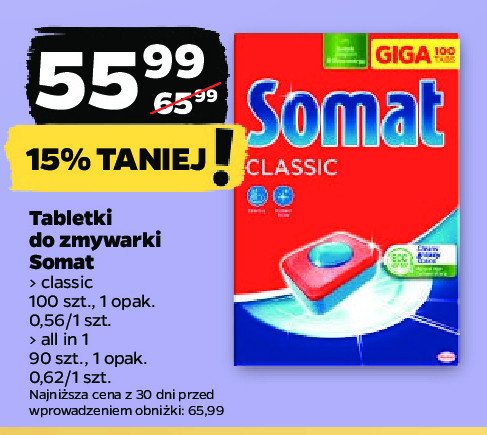 Tabletki do zmywarek classic Somat all in 1 promocja
