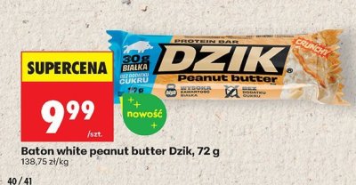 Baton white peanut butter Dzik 72g promocja w Biedronka