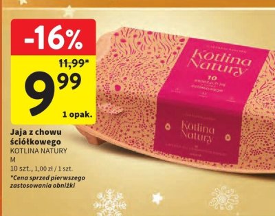 Jaja z chowu ściółkowego KOTLINA NATURY M promocja w Intermarche