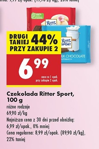 Czekolada deserowa marzipan Ritter sport promocja w Biedronka