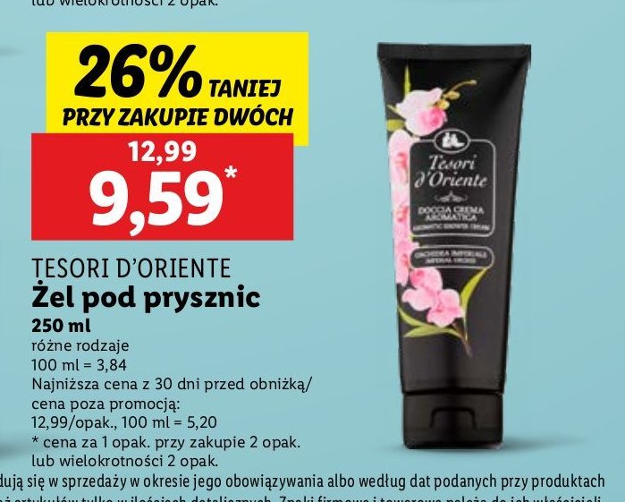 Żel pod prysznic orchidea Tesori d'oriente promocja w Lidl