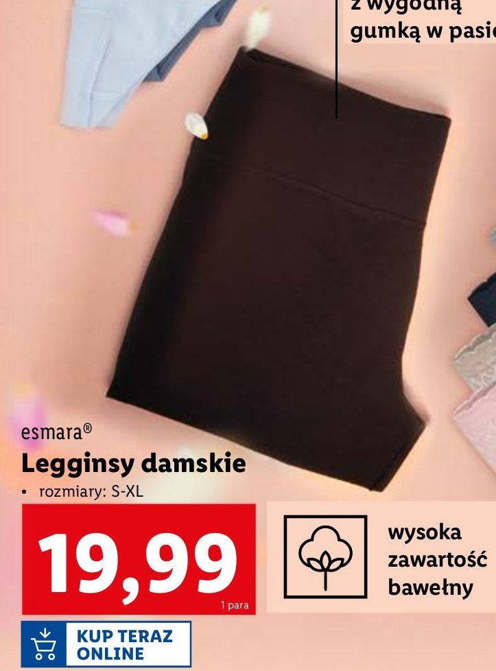 Legginsy damskie rozm. s-xl Esmara promocja w Lidl