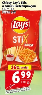 Chipsy Lay's Stix o smaku ketchupowym FRITO LAY promocja w Prim Market