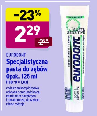 Pasta do zębów soft & sensitive Eurodont promocja