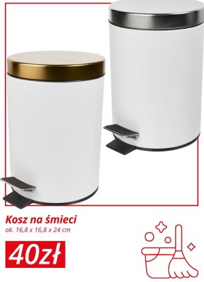 Kosz na śmieci ok. 16,8 x 16,8 x 24 cm promocja w KiK