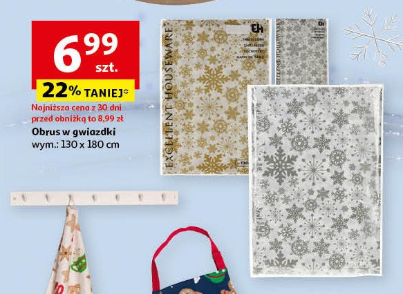 Obrus gwiazdki 130 x 180 cm promocja w Auchan