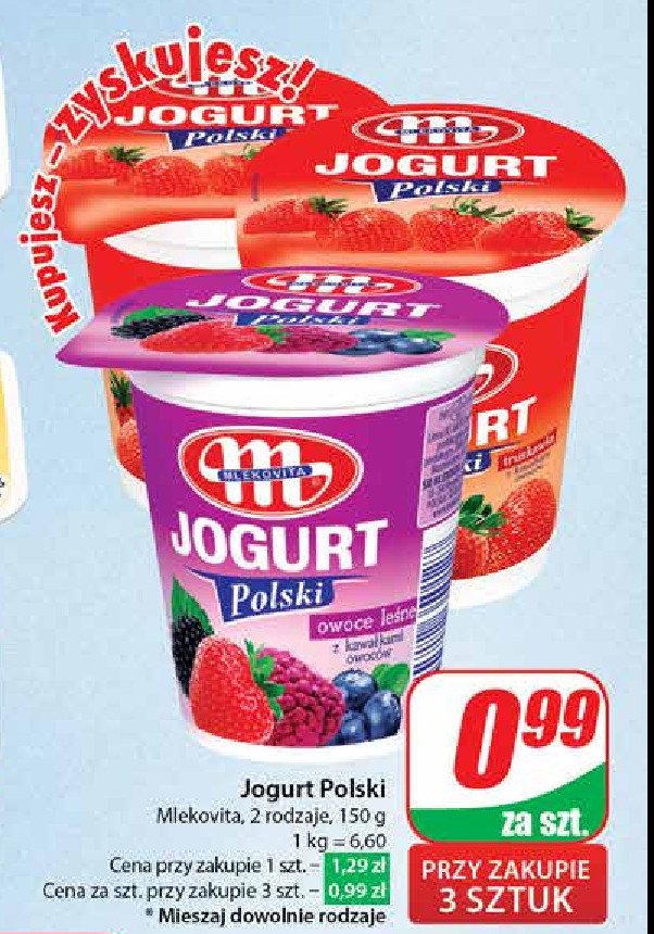 Jogurt owoce leśne Mlekovita jogurt polski promocja