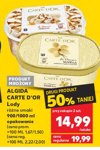 Lody bakalia Algida carte d'or les desserts promocja