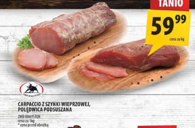 Carpaccio z szynki wieprzowej polędwica podsuszana Z MS Białystok promocja w Arhelan