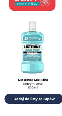 Płyn do płukania ust Cool Mint łagodny smak promocja w Dino