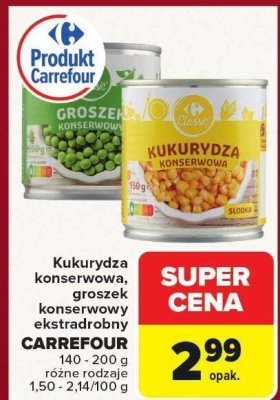 Kukurydza konserwowa Carrefour Classic promocja w Carrefour Market