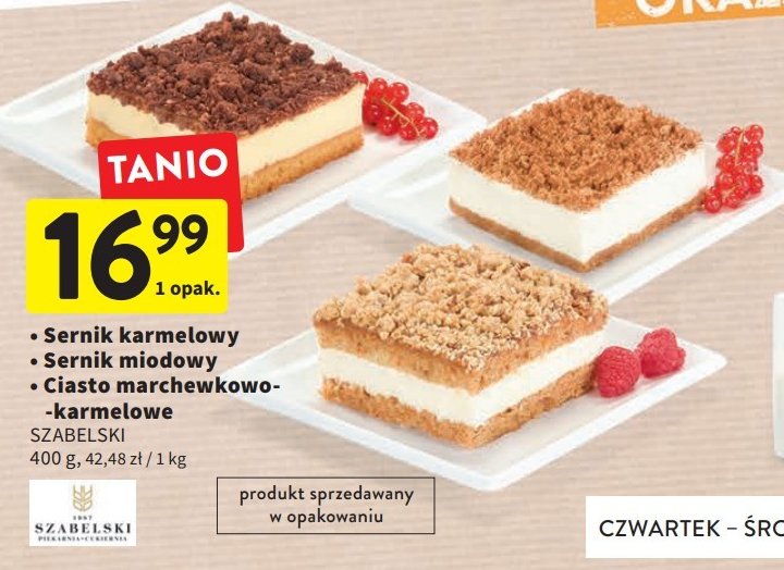Sernik karmelowy Cukiernia szabelski promocja