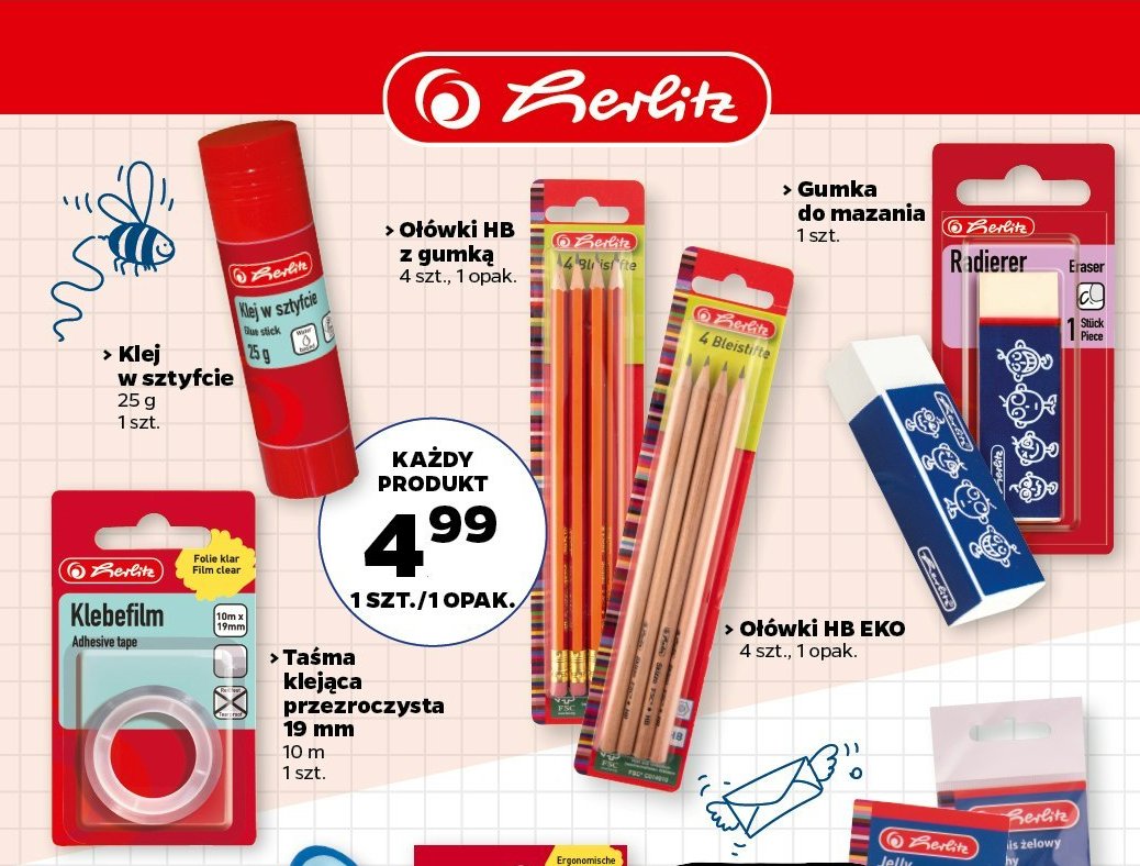 Taśma klejąca 1 m x 19 mm Herlitz promocja