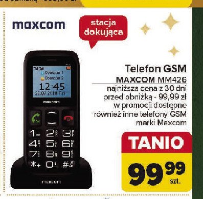 Telefon komórkowy mm426 czarny Maxcom promocja