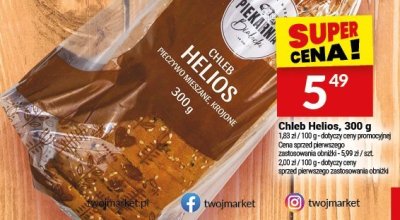 Chleb Helios, 300 g promocja w Twój Market