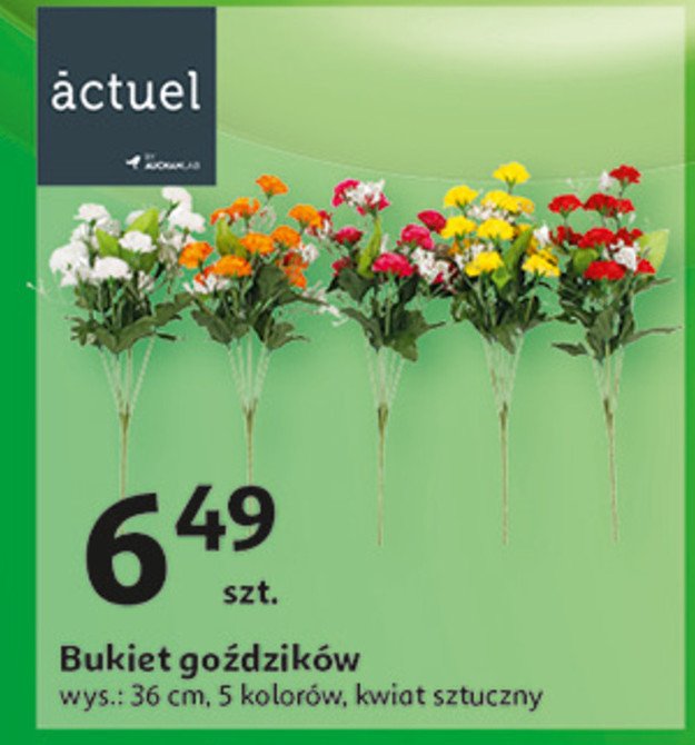 Bukiet goździkow Actuel promocja w Auchan