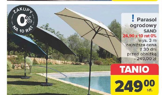 Parasol ogrodowy sand 3m MC promocja w Carrefour Market