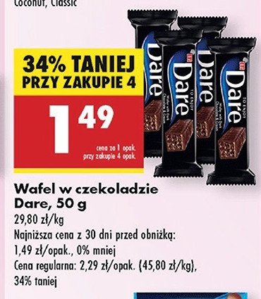 Wafelek w ciemnej czekoladzie Eti dare promocja w Biedronka