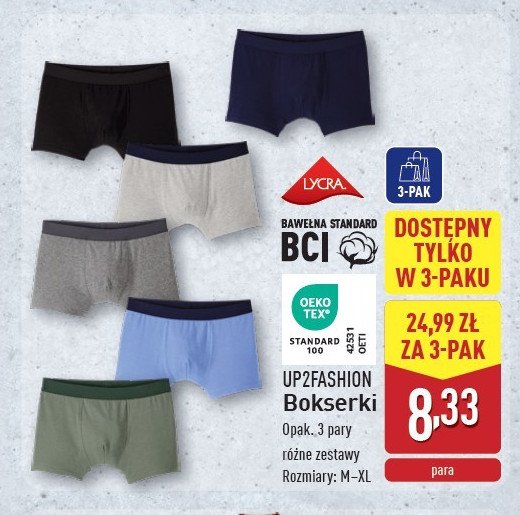 Bokserki męskie rozm. m-xl Up2fashion promocja w Aldi