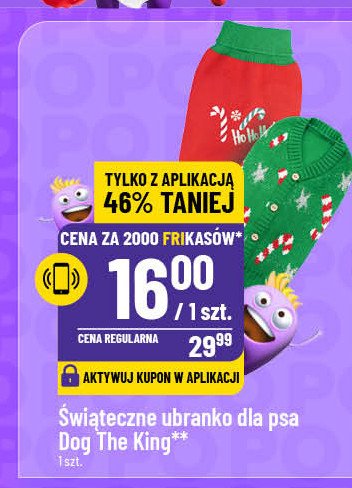 Ubranko świąteczne dla psa Dog the king promocja w POLOmarket