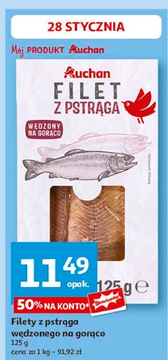 Filety z pstrąga wędzone na gorąco Auchan promocja