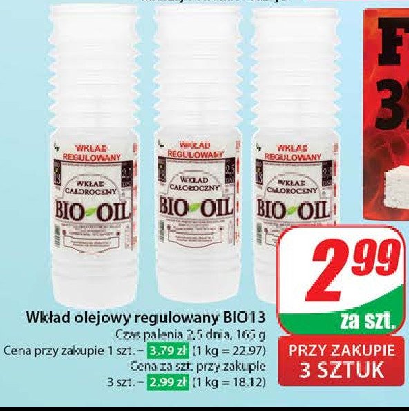 Wkład olejowy 2.5 d BIO OIL promocja w Dino