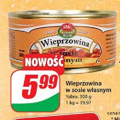 Wieprzowina w sosie w艂asnym Yabra promocja