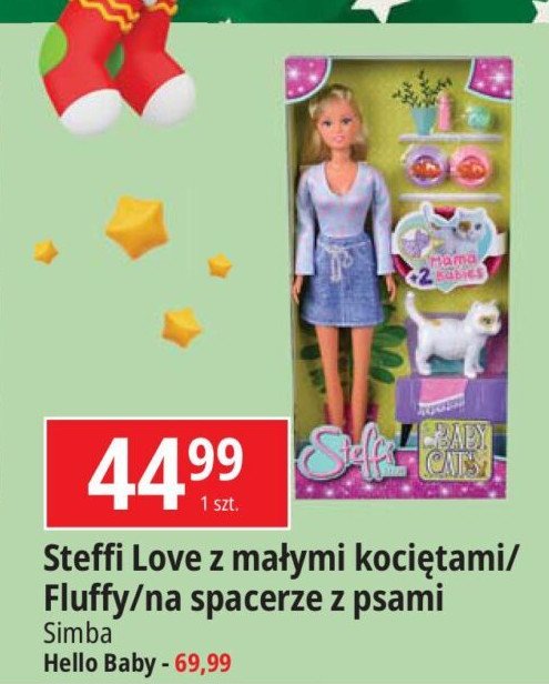 Lalka steffi z małymi kociętami Simba promocja w Leclerc