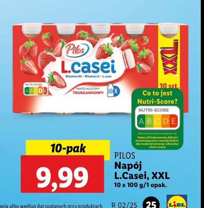 Jogurt mleczny truskawkowy Pilos l.casei promocja