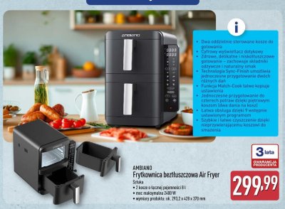 Frytkownica beztłuszczowa Air Fryer Ambiano promocja w Aldi